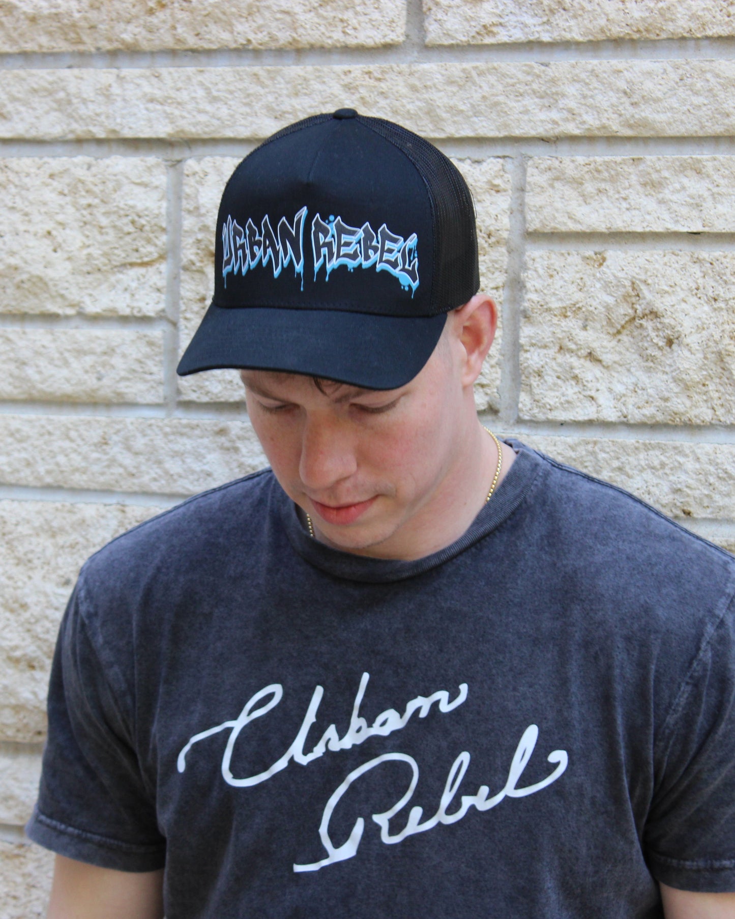 Blue Graffiti Trucker Cap