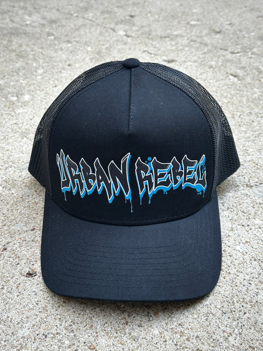 Blue Graffiti Trucker Cap